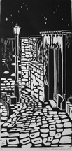 Quiet Montmartre Street Block Print